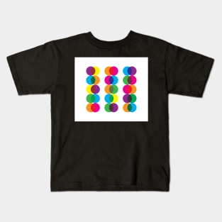 Rainbow Colorful Circles Pattern Kids T-Shirt